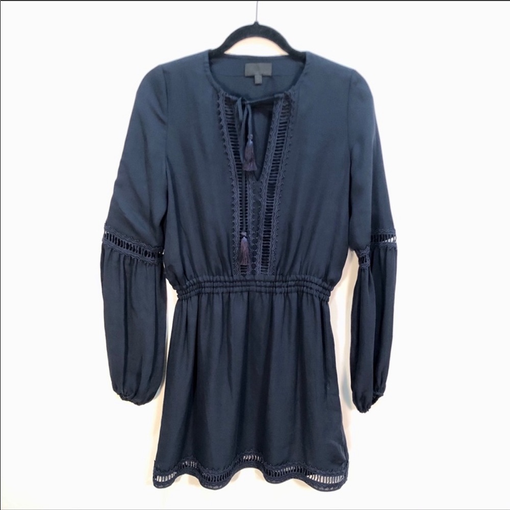 NWOT Intermix Navy Blue Silk Lined Mini Dress P